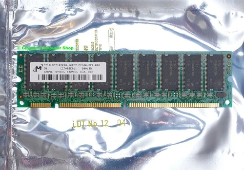 Micron MT18LSDT1672AG-10EC7 128MB PC100 CL2 168-pin DIMM ECC SDRAM