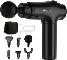 Massage Gun, 30 Speeds, 6 Heads, Quiet Deep Tissue Muscle Massager Mini handhe