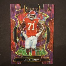2025 Panini Select #8 Josh Simmons Purple Prizm Shock /699 (RC)