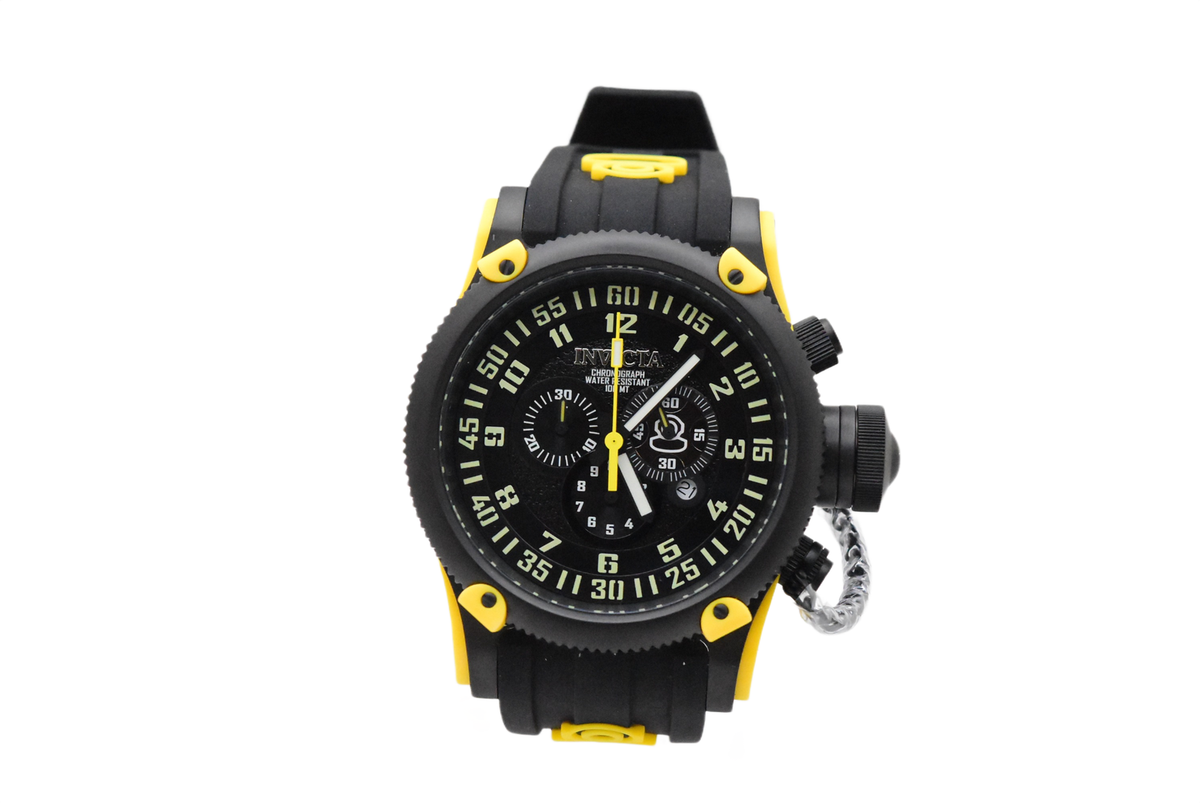 Invicta Russian Diver Yellow Black Men's 52mm Swiss Chronograph