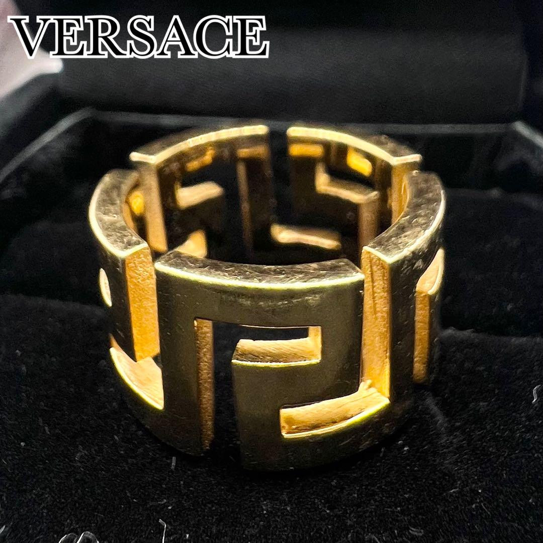 VERSACE Medusa Greek Ring Gold US4 Accessory Simple Stylish From  