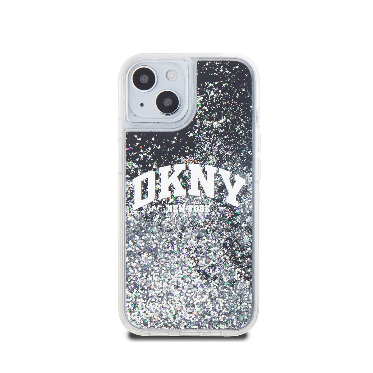 Coque transparente iPhone 14 DKNY avec paillettes liquides décoratives