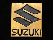 OE21155 NOS VINTAGE 1980 SUZUKI MOTORCYCLES SOLID BRASS BARON BELT BUCKLE