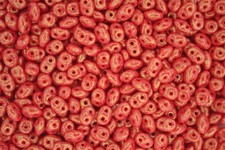 Cuentas de semillas checas Matubo SuperDuo 10 g-50 g 2,5 x 5 mm polvo de estrellas opaco coral rojo