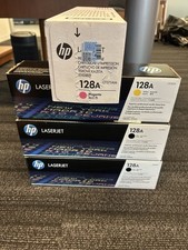 4-Pack New Sealed Genuine HP 128A Black 2 / Yellow / Magenta Toner Set OEM