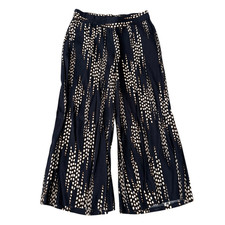 Anthropologie Cartonnier wide-leg dark navy cropped abstract doted pants size 6P