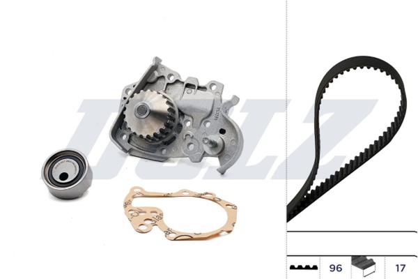 Wasserpumpe + Zahnriemensatz Dolz KD066 FüR MCV Kangoo Renault Clio Logan Dacia-image