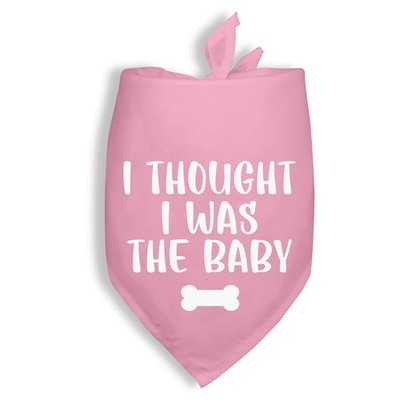 Pink I Thought I Was The Baby Pregnancy Announcement Dog Bandana Photo Prop