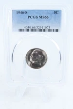 1946-S PCGS MS66 Jefferson Nickel Business Strike 5C