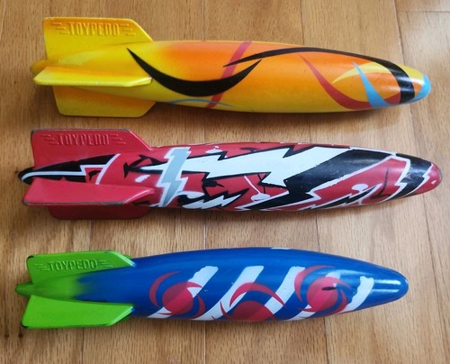VINTAGE SwimWays TOYPEDO Torpedo Pool Diving Underwater Lot Of 3