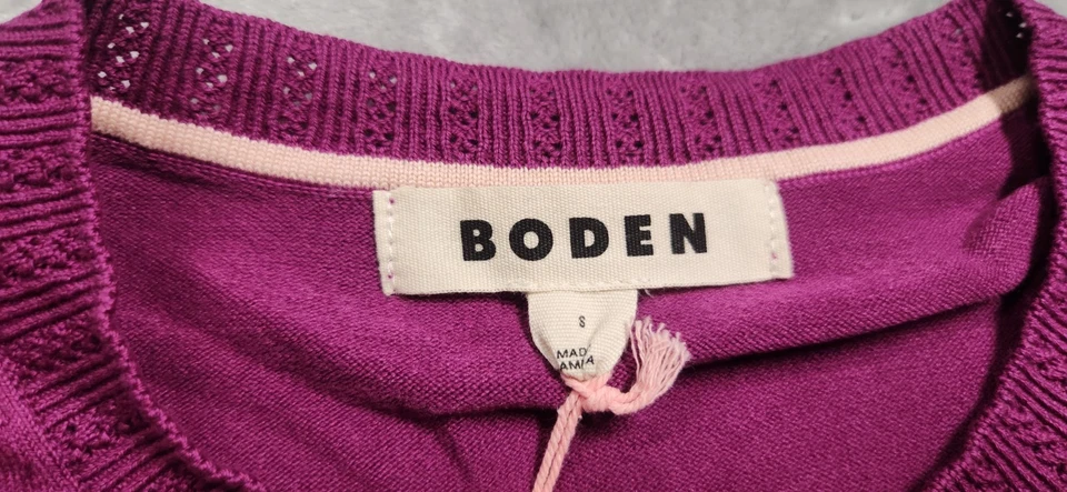Cárdigan para mujer Boden talla pequeña Regal púrpura algodón Emilia Crew nuevo con etiquetas Foto 3 de 4