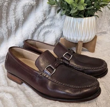 Johnston & Murphy Baldwin Bit Loafers Brown Leather Dress Shoes Men's Sz 9.5
