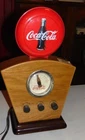 Vintage Coca-Cola Wooden Case AM/FM Radio Lighted Dial & Globe Retro Look WORKS