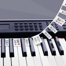 Removable Piano Key Stickers Note Labels for 88 Full Silicone-color-88key