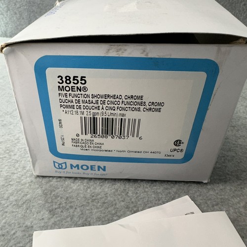 Moen Shower Head 3855 Five-Function Chrome - Brantford - Picture 3 of 9