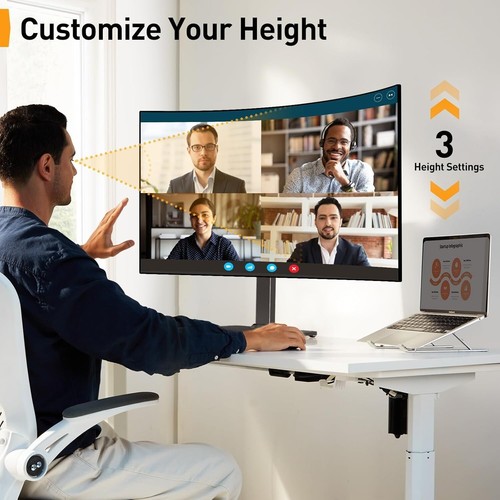Height Adjustable Tabletop Swivel TV Stand for 13-50 Inch TVs - Secure & Stylish - Picture 8 of 10