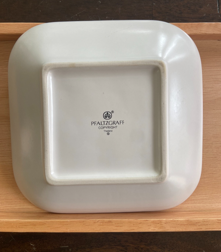 Vtg Pfaltzgraff SIERRA 3 Part 23.5" Wood Tray With Three 6.5" Rectangular Plates - Picture 6 of 9