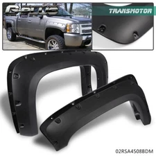 Fit For 07-13 Chevy Silverado 1500 2500HD Pocket Rivet Style Fender Flares 4Pcs