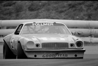 George Follmer number 5 Camaro third round of race 1974 Motor Racing Old Photo 2