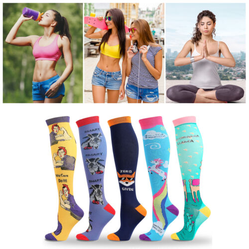 5 Pairs Compression Socks Graduated Support Calf Stockings Womens 20-30 mmHg S/M - Picture 36 of 39