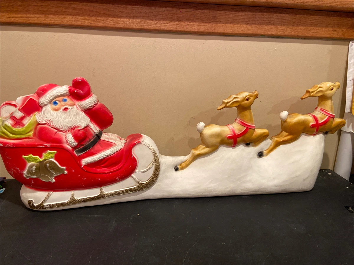 Blow mold santa and reindeer outlet