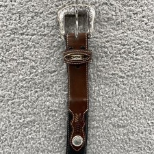 Nocona Mens Size 38 Concho Brown Western Belt