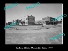 OLD LARGE HISTORIC PHOTO OF CANBERRA ACT THE MANUKA FIRE STATION c1940