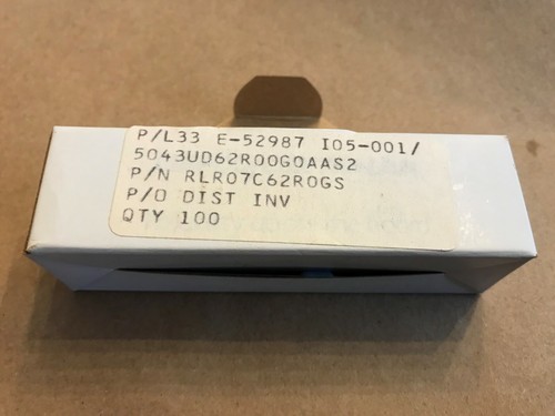 100 pcs MEPCO CENTRALAB RLR07C62R0GS RESISTORS - Picture 2 of 3