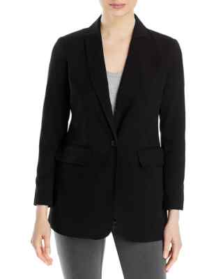 Vince Camuto Blazer Women's Size 12 Rich Black Peak Lapel Long