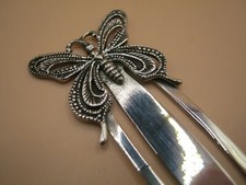 Pretty Solid Silver 925 Bookmark Or Clip With An Asymmetric Butterfly Topper