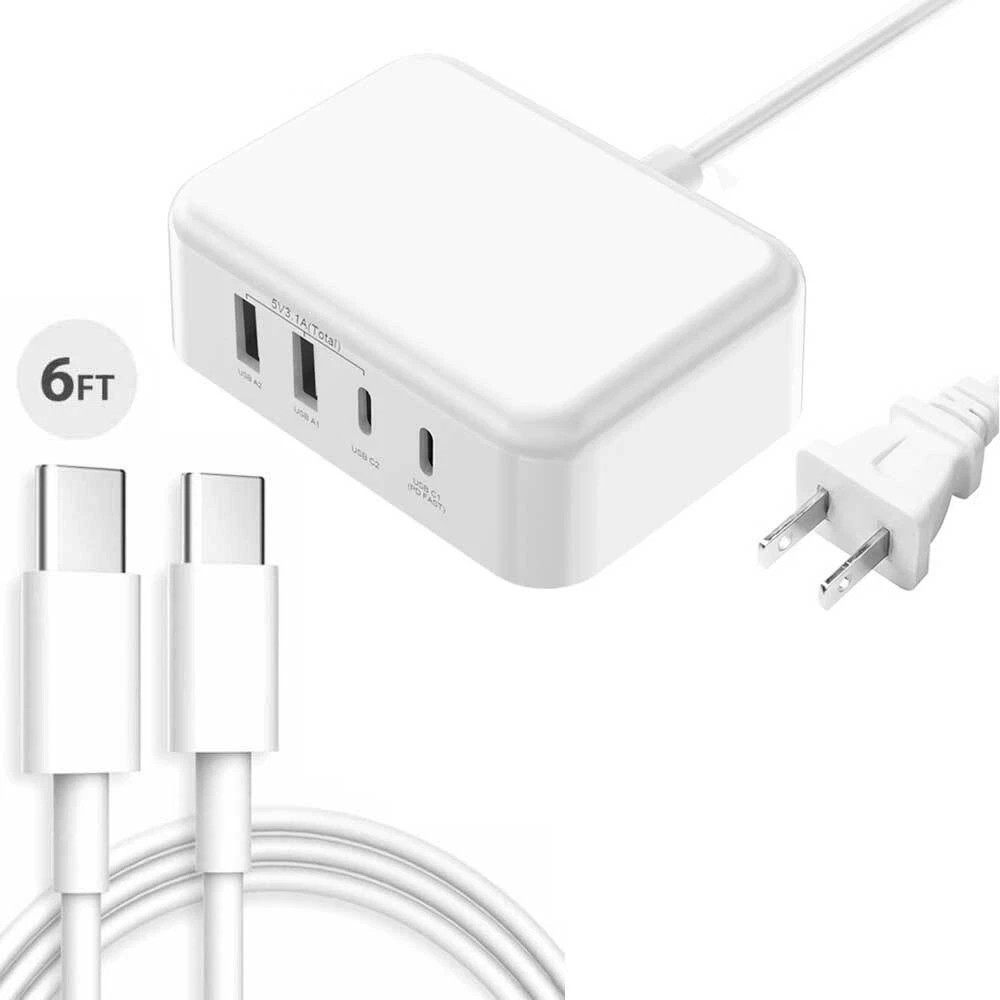 4 Port USB Hub Fast Wall Charger Station Multi-Function Desktop AC Power Adapter