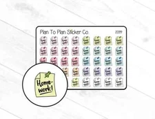 2099~~Homework Reminders Planner Stickers.