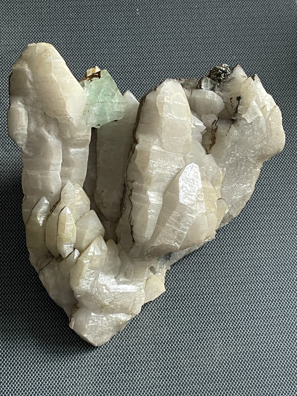Fluorite on Quartz from Akchatau Mine, Akchatau, Karagandy Prov., Kazakhstan
