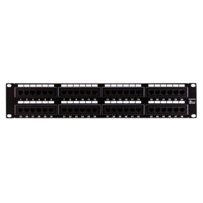 48 Port Cat6 RJ-45 LAN Networking Patch Panel Type 110 568 A/B Compatible 19'' 2U