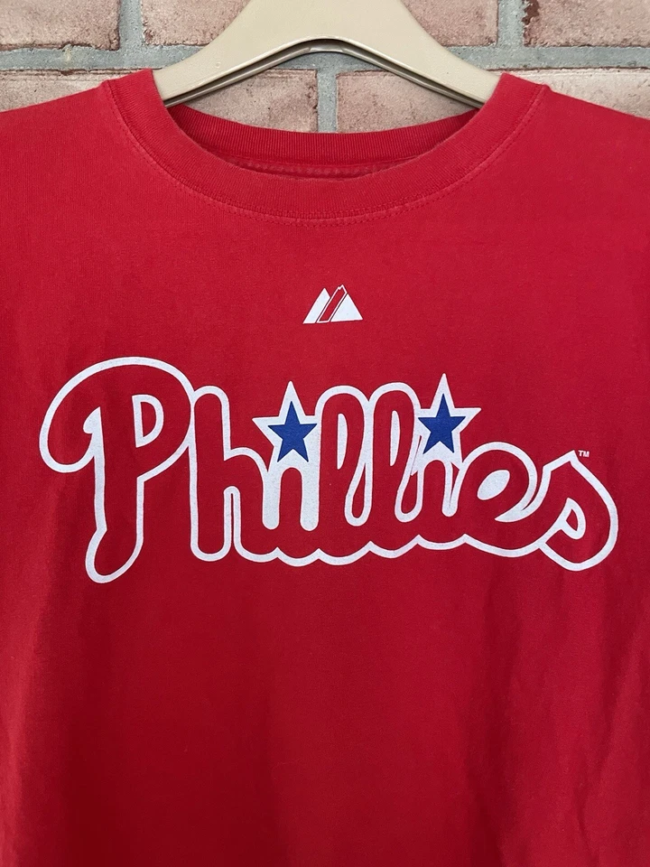 Camisa Philadelphia Phillies Roja Ryan Howard #6 Para Hombre Talla XL MLB Majestuosa Foto 4 de 4