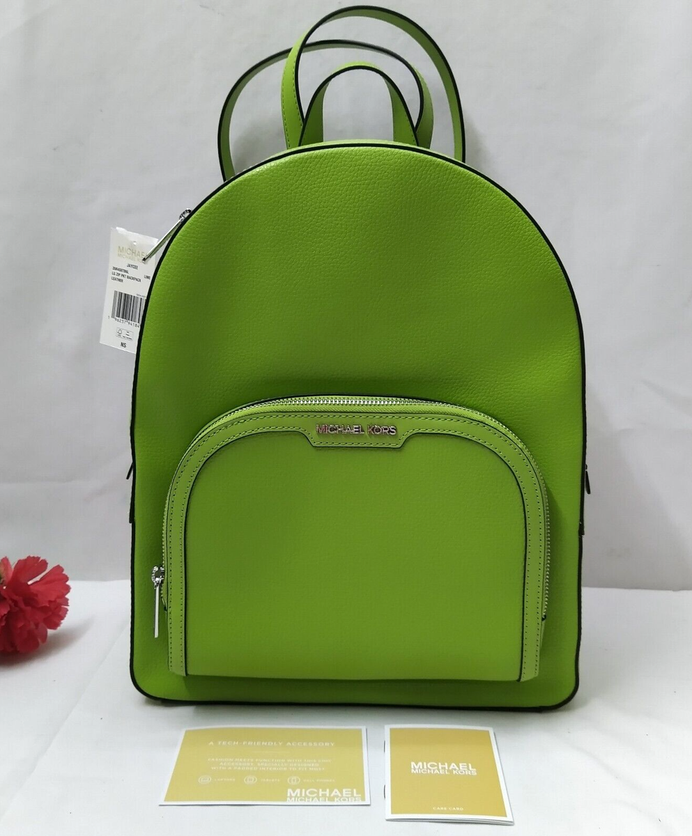 Michael Kors Jaycee Pebbled Green Leather Zipper Top Handle  display picture 2