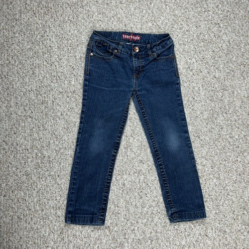 Freestyle Revolution Skinny Jeans Girls Sz 12 Blue Denim Stretch Mid Rise