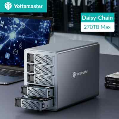 Yottamaster 5 Bay Festplattengehäuse Daisy-Chain Typ-C For 2,5'' 3,5'' HDD Gehäuse