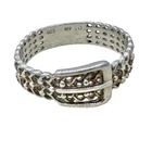 Vintage Sterling Silver 925 Buckle Design Ring Size 10 Unique Chain Style NV40