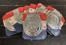 Vintage Lot of 10 Original Tin Toy Officer Special Police Badges NOS Japan