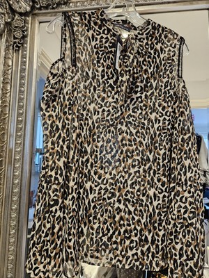 BNWT M&S Ltd Edition  Animal Print Cold Shoulder Blouse Size 12 RRP £29.50