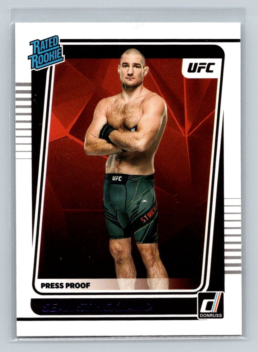 2022 Donruss UFC Rated Rookie Press Proof Purple Sean Strickland #206 Rookie RC