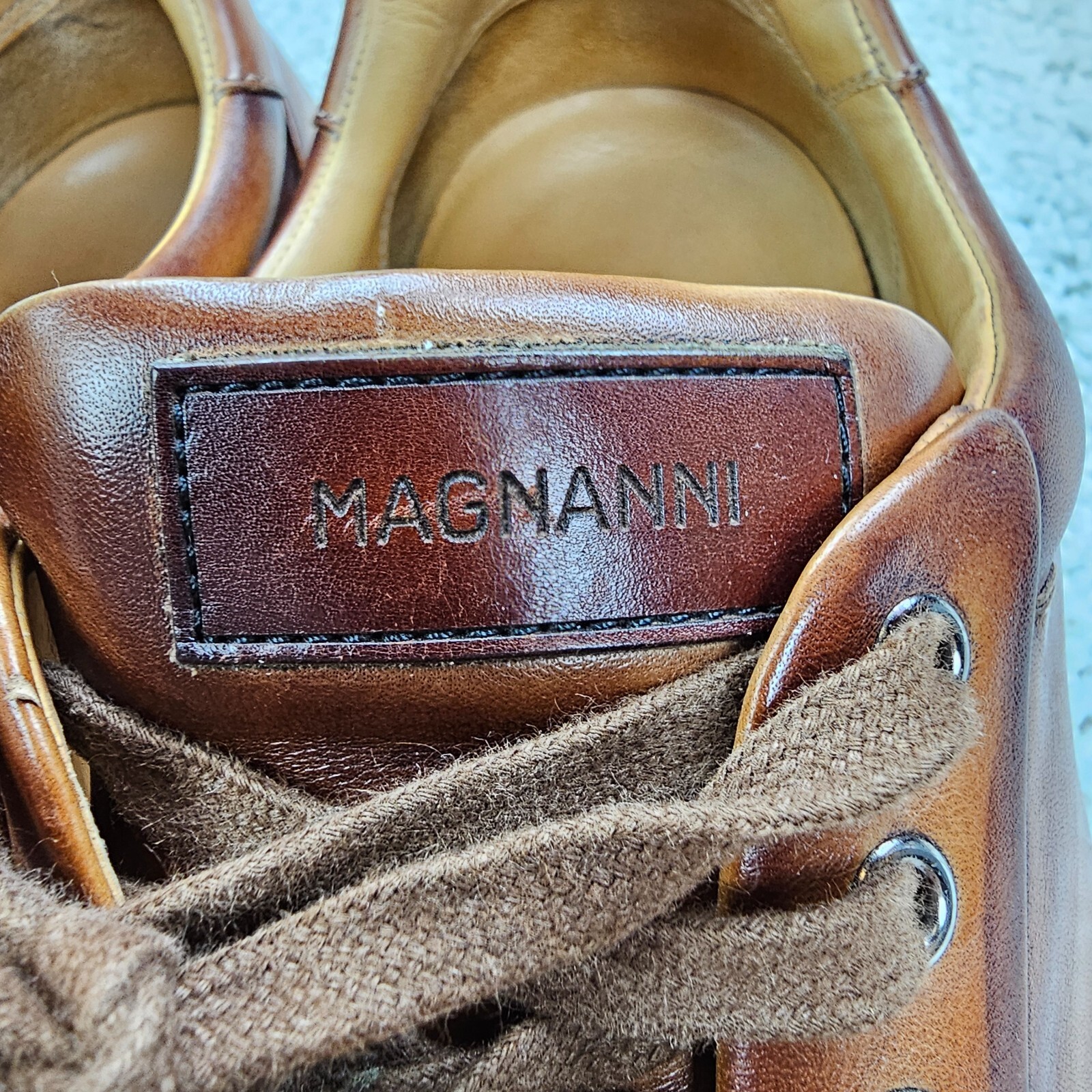 Magnanni 20837 Elonso Brown Leather Lace Up Sneakers Shoe Mens Size 10.