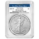 2025-W Burnished $1 American Silver Eagle PCGS SP69 FS West Point Label