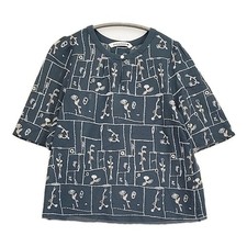 mina perhonen Garden Patchwork Embroidery 36 Blouse shirt Blue gray 6-0324S  