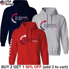 Charlie Kirk Turning Point Hoodie Sweat Shirt USA Political Partiot Hooded BCC07
