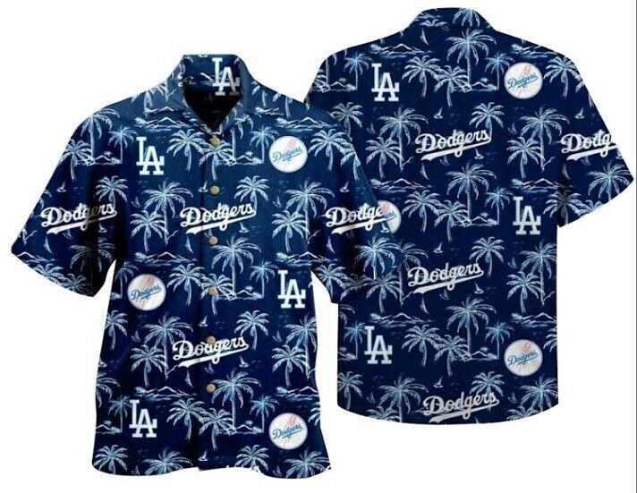 応援グッズ Los Angeles Dodgers Hawaiian Shirt M LA dodgers Hawaiian Shirt summer aloha hawaii shirt hawaiian