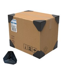 [80 Pack] Shipping Box Corner Protectors Plastic Packaging 60 Type, Black 