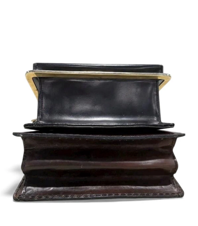 2 Vintage Unbranded Brown And Black Handbag Purses - Image 3 of 4