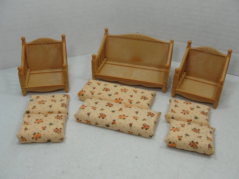 Calico Critters Living Room Set Couch Chair Replacement Dollhouse Furniture - Image 2 of 4